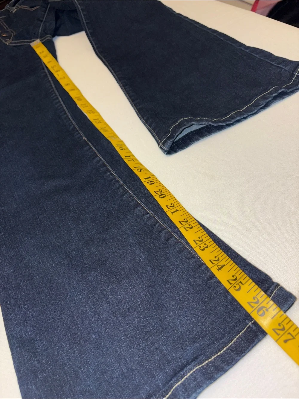 Harper Heritage High Rise Flare jeans button fly straight leg dark wash Size 28